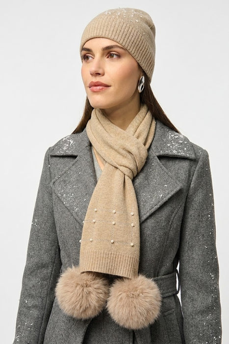 ふゆ Joseph Ribkoff Taupe Melange Knit Scarf 253970 — AfterRetail