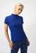 Joseph Ribkoff 253256 Royal Sapphire Textured Mock Neck Short Sleeves Boxy Top