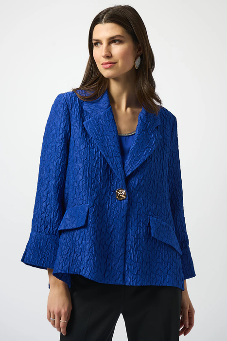 Joseph Ribkoff 253773 Royal Sapphire Textured Notched Collar Swing Jacket