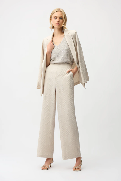 Joseph Ribkoff Geometric Textured Pull-On Wide Leg Pants 261056