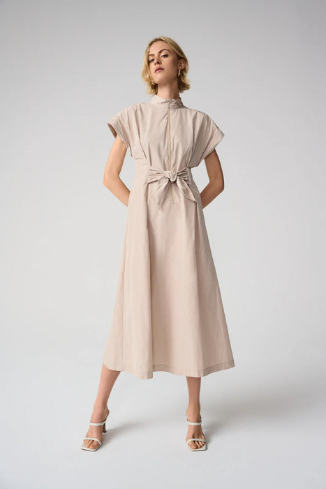 Joseph Ribkoff Zip Up Tie Waist Midi Fit and Flare Dress 261177