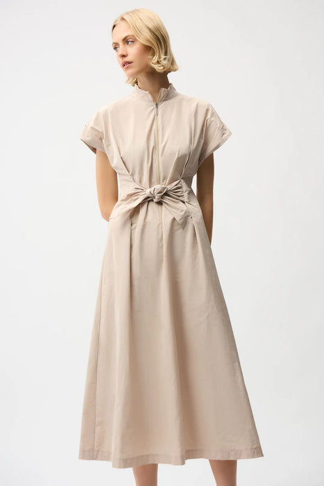 Joseph Ribkoff Zip Up Tie Waist Midi Fit and Flare Dress 261177