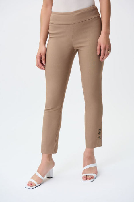 Joseph Ribkoff Style 231195 Tiger's Eye Buttoned Ankle Pull On Cropped Pants