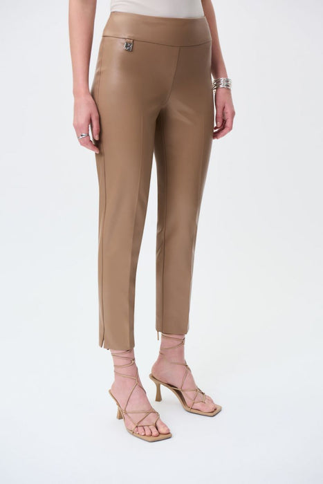 Joseph Ribkoff Style 231151 Tiger's Eye Faux Leather Pull-On Cropped Pants