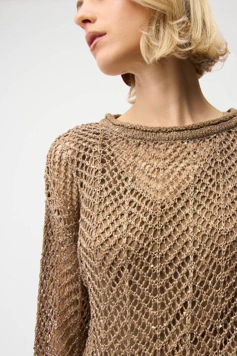 Joseph Ribkoff Sequined Open Knit Sweater Top 261915