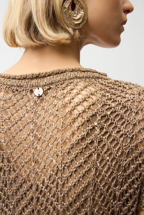 Joseph Ribkoff Sequined Open Knit Sweater Top 261915