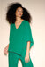 Joseph Ribkoff Style 233781 True Emerald Green Embellished Chiffon 3/4 Sleeve Top