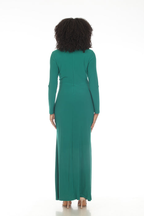Joseph Ribkoff True Emerald Green Faux Wrap Frilled Long Dress 233788