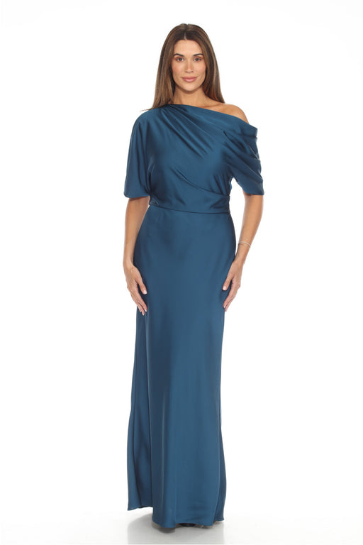 Joseph Ribkoff Twilight Draped Cold Shoulder Satin Long Dress 243795 AfterRetail Joseph Ribkoff Twilight Draped Cold Shoulder Satin Long Dress 243795 AfterRetail
