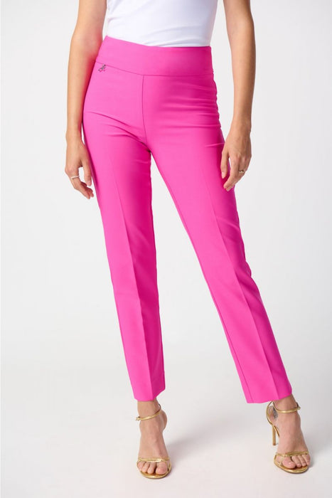 Joseph Ribkoff Style 241231 Ultra Pink Twill Pull On Slim Ankle Pants