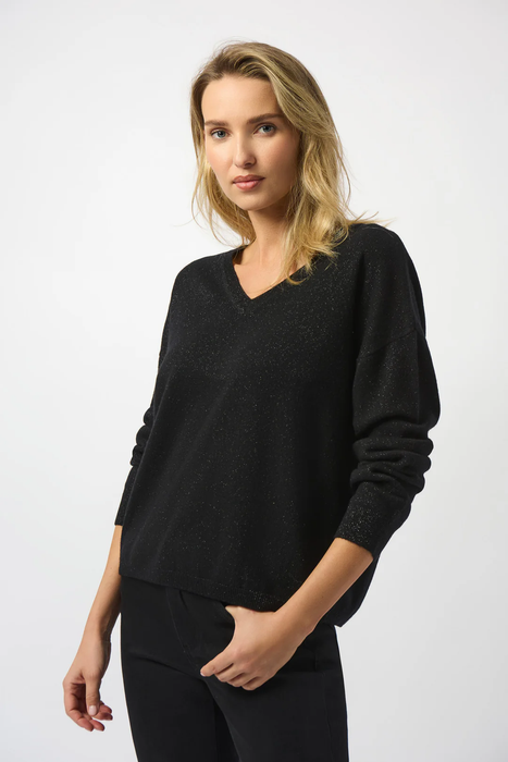 Joseph Ribkoff 253967 Black V-Neck Long Sleeve Sweater