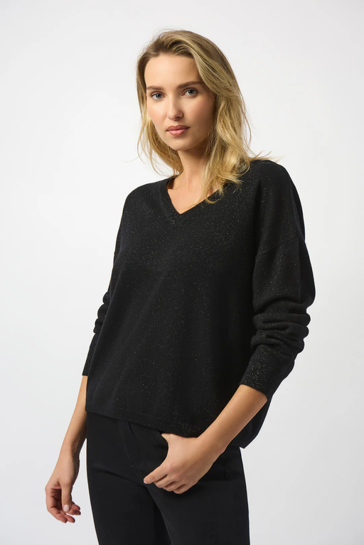 Joseph Ribkoff 253967 Black V-Neck Long Sleeve Sweater