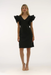 Joseph Ribkoff 251733 Black V-Neck Ruffled Short Sleeve Sheath Dress