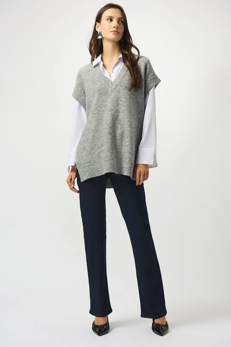 Joseph Ribkoff V-Neck Sequined  Sleeveless Tunic Top 253957