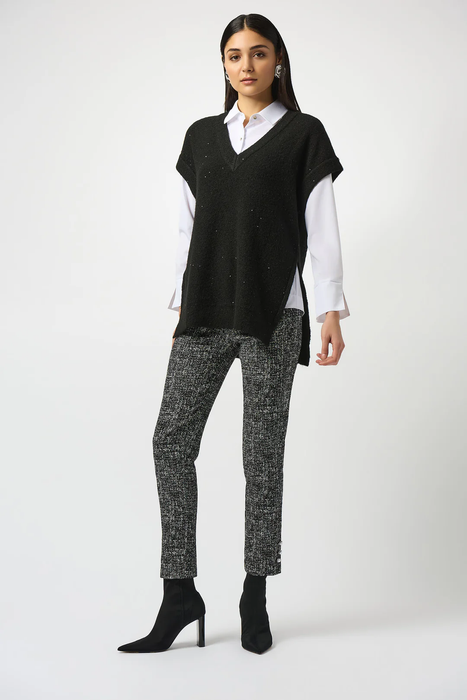 Joseph Ribkoff V-Neck Sequined  Sleeveless Tunic Top 253957