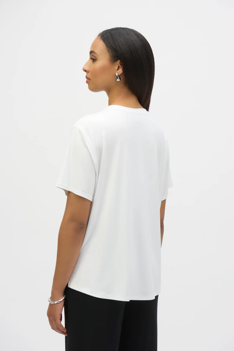 Joseph Ribkoff Vanilla Adjustable Elastic Asymmetrical Top 252117