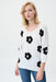 Joseph Ribkoff Style 231946 Vanilla/Black Floral 3/4 Sleeve Knit Sweater Top