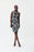 Joseph Ribkoff Style 232224 Vanilla/Black Floral Print Ruched Zip-Up Sheath Dress