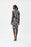 Joseph Ribkoff Vanilla/Black Floral Print Ruched Zip-Up Sheath Dress 232224 NEW