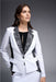 Joseph Ribkoff Style 231743 Vanilla/Black Lace Detailed Notched Collar Blazer Jacket