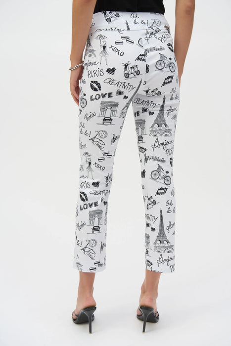 Joseph Ribkoff Printed Pull On Straight Cropped Pants 252233