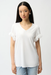 Joseph Ribkoff 261201 Vanilla Chiffon Fitted V-Neck Short Sleeves Tunic Top