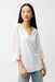 Joseph Ribkoff 261183 Vanilla Chiffon Zip V-Neck 3/4 Sleeves Tunic Top