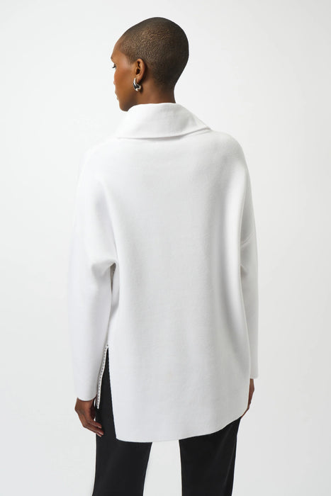 Joseph Ribkoff Cowl Neck Embellished Asymmetric Sweater Top 253913