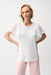 Joseph Ribkoff 261115 Vanilla Crew Neck Short Mesh Bell Sleeves Top