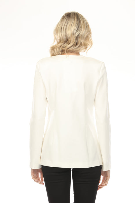Joseph Ribkoff Vanilla Crossover Front V-Neck Jacket 253202