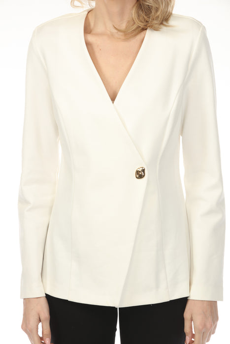 Joseph Ribkoff Vanilla Crossover Front V-Neck Jacket 253202