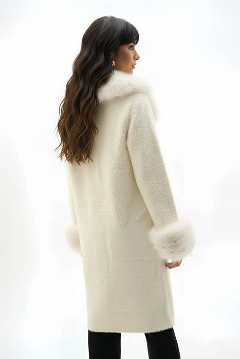 Buy Joseph Ribkoff Detachable Faux Fur Trim Long Sleeve Coat