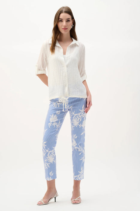 Joseph Ribkoff Vanilla Textured Drawstring Hem Blouse 262062