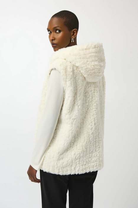 Joseph Ribkoff Vanilla Faux Fur Sleeveless Vest 253933