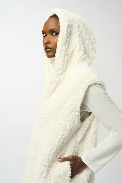 Joseph Ribkoff Vanilla Faux Fur Sleeveless Vest 253933