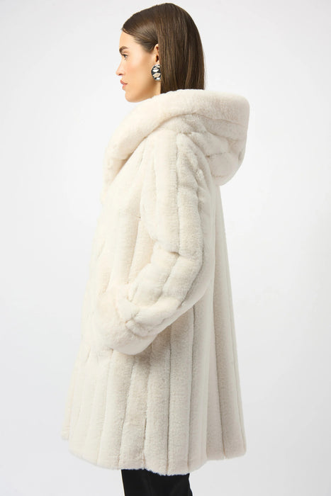 Joseph Ribkoff Hooded Reversible Faux Fur Coat 253926