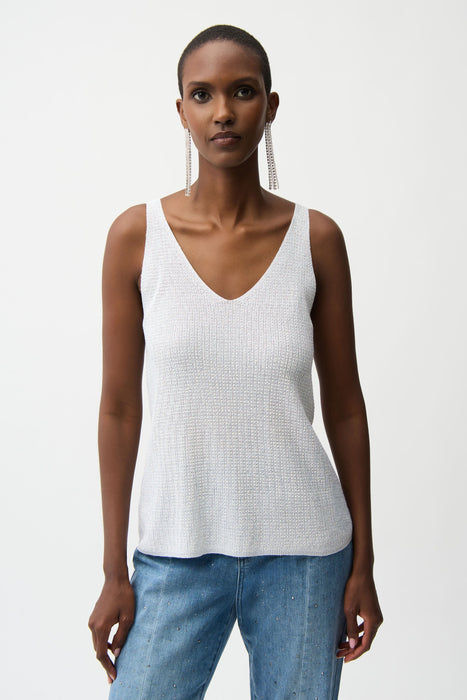 Joseph Ribkoff Metallic Knitted Camisole With Rhinestones 252915S26