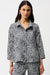 Joseph Ribkoff 261003 Vanilla/Midnight Blue Abstract Print Collared Trapeze Jacket