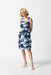 Joseph Ribkoff Style 242157 Vanilla/Midnight Blue Cityscape Sleeveless Shift Dress