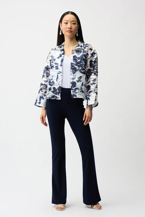 Joseph Ribkoff Vanilla/Midnight Blue Floral Organza Jacket 261291