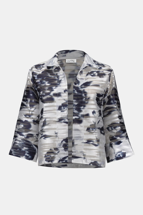 Joseph Ribkoff Vanilla/Midnight Blue Floral Organza Jacket 261291