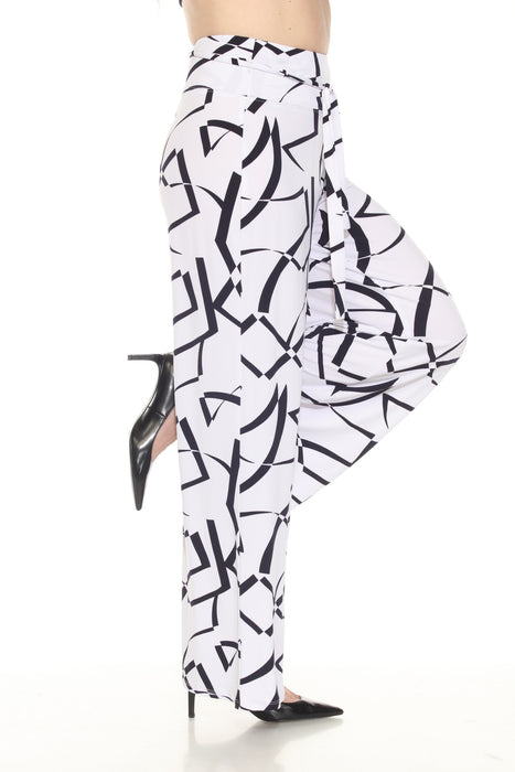 Joseph Ribkoff Geometric Belted Wide Leg Pants 251216