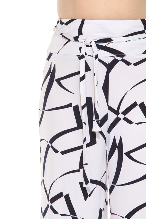 Joseph Ribkoff Geometric Belted Wide Leg Pants 251216