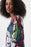 Joseph Ribkoff Vanilla/Multi Abstract Face Print 3/4 Sleeve Knit Sweater Top 232932 NEW