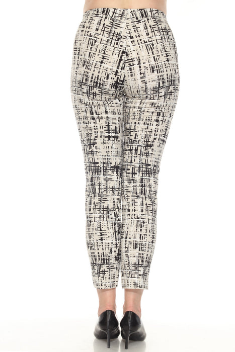 Joseph Ribkoff Vanilla/Multi Abstract Print Slim Ankle Pants 251259