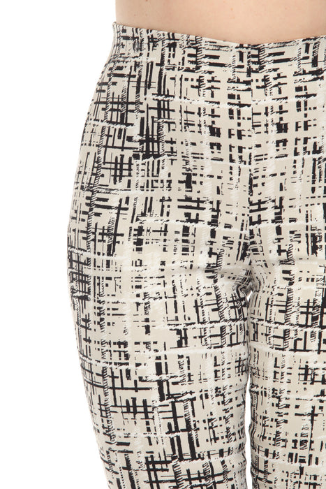 Joseph Ribkoff Vanilla/Multi Abstract Print Slim Ankle Pants 251259