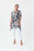 Joseph Ribkoff Vanilla/Multi Floral Animal Print Roll-Tab Sleeve Button-Down Hi-Low Blouse 232215 NEW
