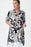 Joseph Ribkoff Style 232215 Vanilla/Multi Floral Animal Print Roll-Tab Sleeve Button-Down Hi-Low Blouse