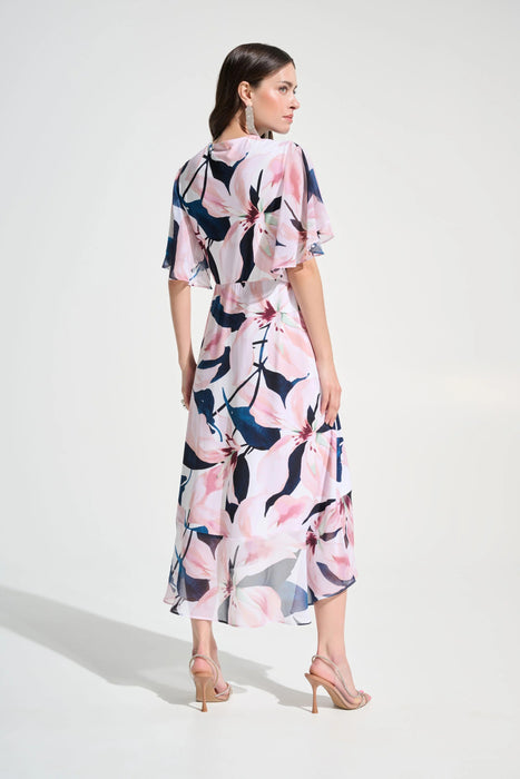 Joseph Ribkoff Vanilla/Multi Floral Midi Fit And Flare Dress 262713