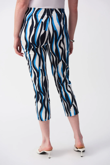 Joseph Ribkoff Vanilla/Multi Geometric Print Cropped Pants 251280